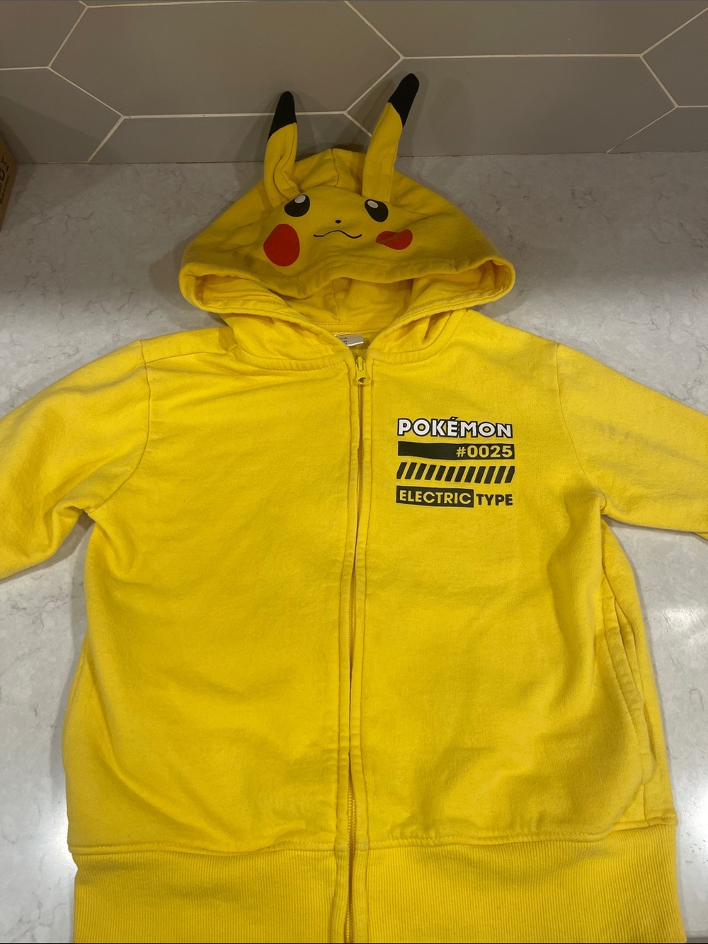 Pokemon‎ Yellow Pikachu Hooded Zip-Up Hoodie with Ear Details